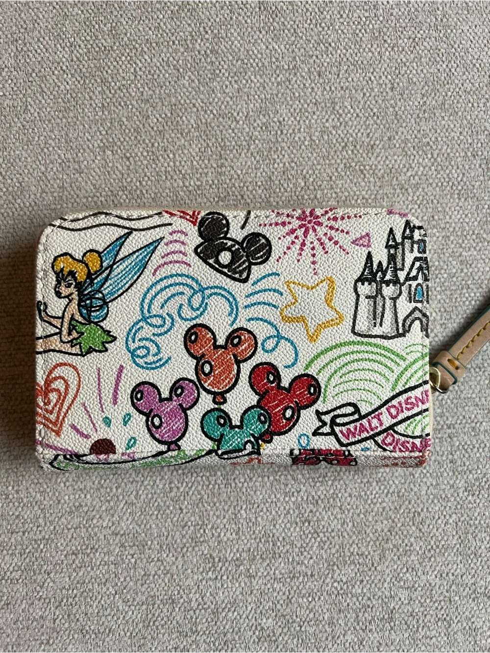 Disney Dooney & Bourke White Mickey & Friends Zip Around Wallet